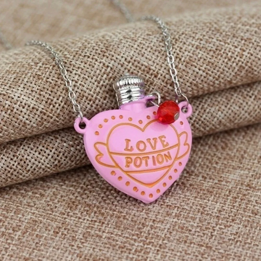 $28 or 3 For $35 Love Potion Pink Heart Bohemian Statement Pendant Necklace